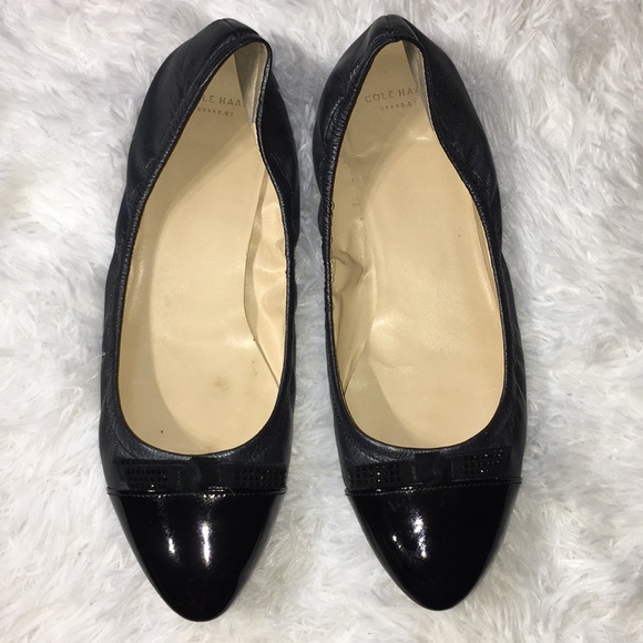 Cole Haan Shoes - Cole Haan grand os patent leather black tip flats